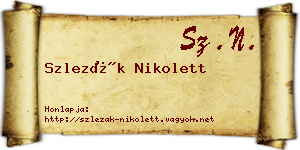Szlezák Nikolett névjegykártya