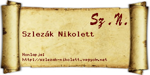 Szlezák Nikolett névjegykártya