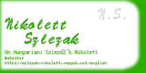 nikolett szlezak business card